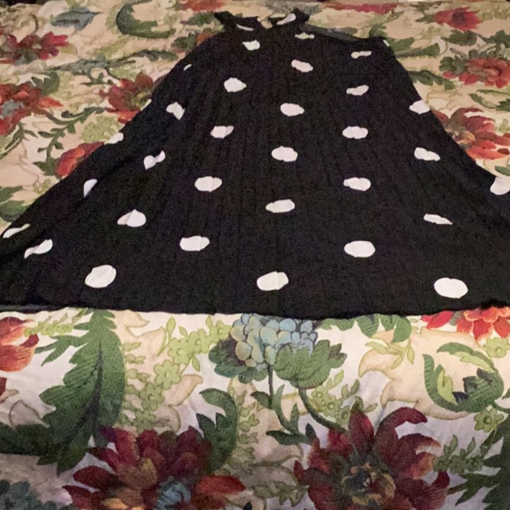 Black Dress with White Polka Dots